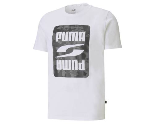 T-shirt Puma Rebel Camo Blanc