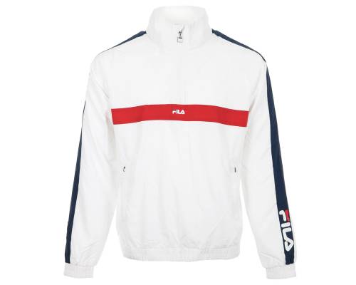 Sweat Fila Jona Woven Zip Bright White / Black Iris / True Red