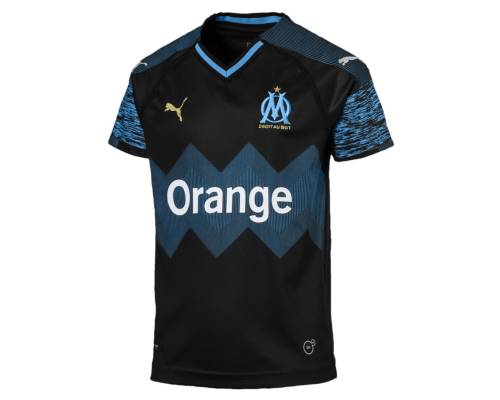 Maillot Puma Om Exterieur 2018-19 Noir / Bleu Junior