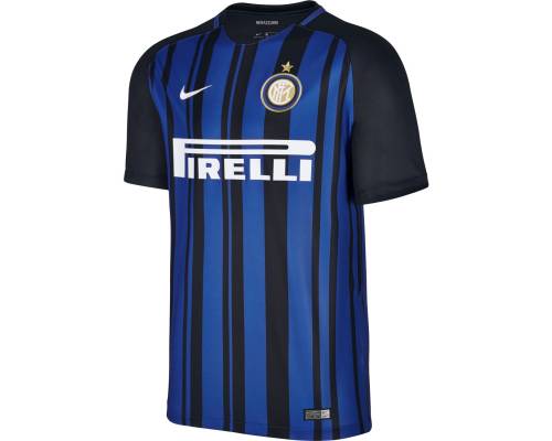 Maillot Nike Inter Milan Domicile 2017-18 Bleu / Noir
