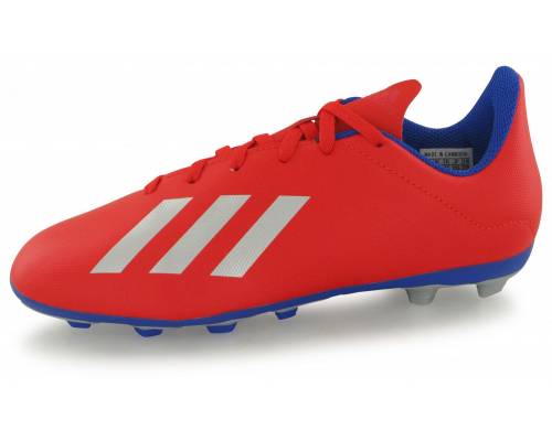 Adidas X 18.4 Fg Rouge / Argent / Bleu Junior