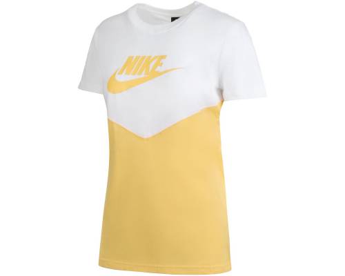 T-shirt Nike Sportswear Heritage Blanc / Jaune Femme