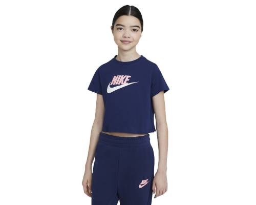 T-shirt Nike Sportswear Crop Bleu Fille