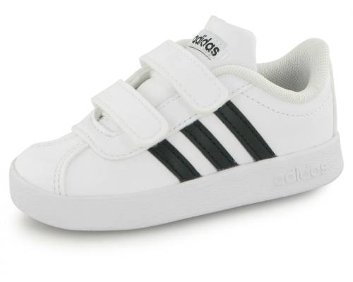 Adidas Vl Court 2.0 Velcro Blanc / Noir Bebe