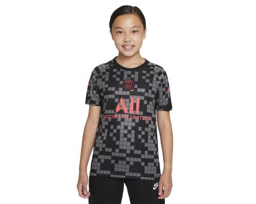 Maillot Nike Psg Pre-match 2021-22 Noir / Gris Enfant