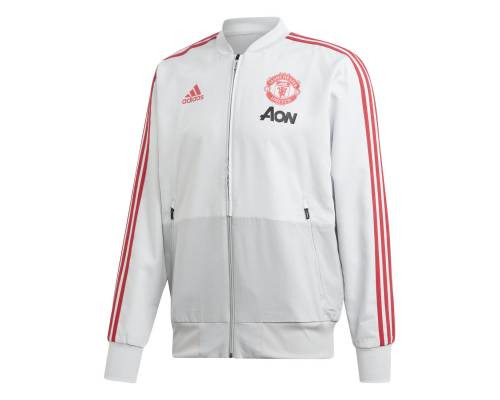 Veste Adidas Manchester United Pre 2018-19 Gris / Rouge