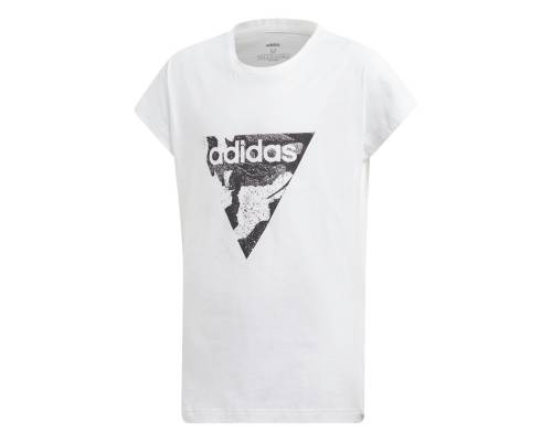 T-shirt Adidas Essentials Aop Blanc / Noir Junior