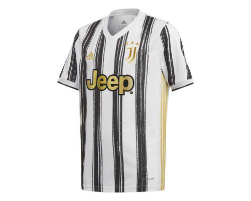 Maillot Adidas Juventus Turin Domicile 2020-21 Blanc / Noir Enfant
