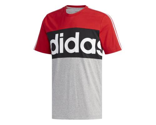 T-shirt Adidas Essentials Colorblock Rouge / Gris