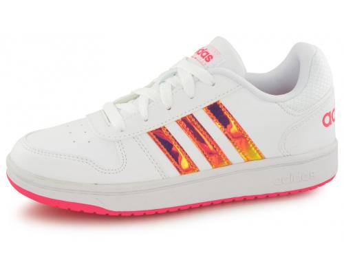 Adidas Hoops 2.0 Blanc / Rose Enfant