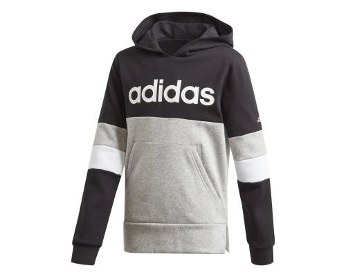 Sweat Adidas Linear Colorblock Noir / Gris Enfant