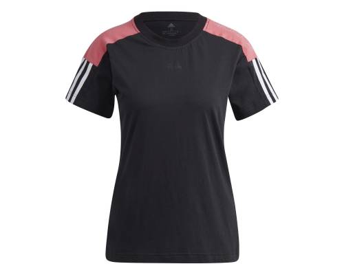 T-shirt Adidas Essentials Logo Colorblock Noir / Rose Femme