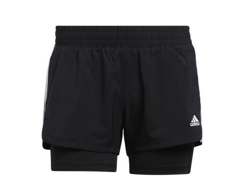 Short Adidas Pacer Woven Two-in-one Noir Femme