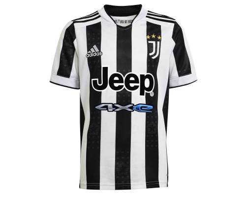 Maillot Adidas Juventus Turin Domicile 2021-22 Blanc / Noir Enfant