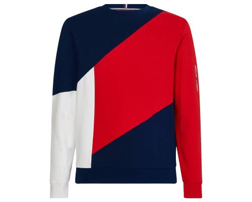 Sweat Tommy Hilfiger Blocked Terry Bleu / Rouge