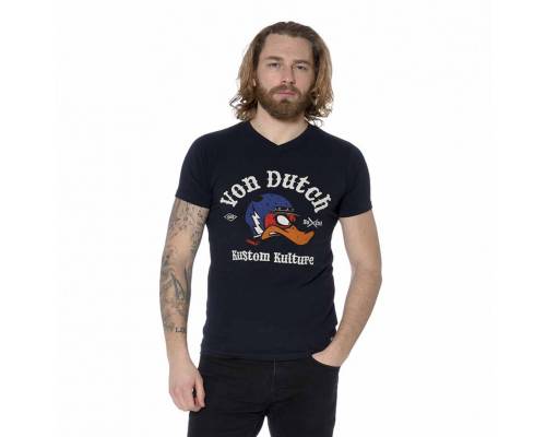 T-shirt Von Dutch Duck Print Bleu