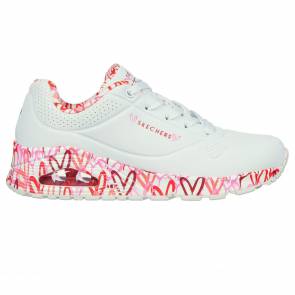 Skechers Uno Loving Love Blanc / Rose Femme