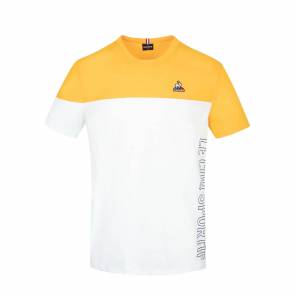 T-shirt Le Coq Sportif Saison Jaune / Blanc