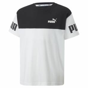 T-shirt Puma Power Colorblock Blanc / Noir Enfant