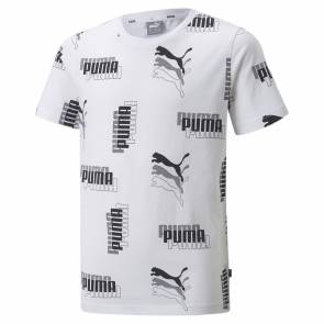 T-shirt Puma Power Aop Blanc Enfant