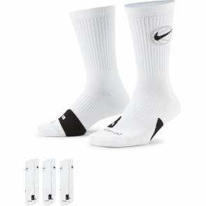 Chaussettes Nike Crew Basketball 3 Paires Blanc